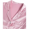 image:imageLYANER Womens Satin Silk Pajamas Short Sleeve Button Shirt amp Shorts Set PJ SleepwearPink