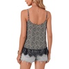 image:imageLYANER Womens Sexy Beach Cami Shirts Spaghetti Strap V Neck Sleeveless Flowy Cute Lace Trim TopsBlack Flower