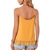 image:imageLYANER Womens Sexy Beach Cami Shirts Spaghetti Strap V Neck Sleeveless Flowy Cute Lace Trim TopsGinger