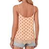 image:imageLYANER Womens Sexy Beach Cami Shirts Spaghetti Strap V Neck Sleeveless Flowy Cute Lace Trim TopsPolka Dots