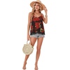 image:imageLYANER Womens Sexy Beach Cami Shirts Spaghetti Strap V Neck Sleeveless Flowy Cute Lace Trim TopsRose