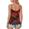 image:imageLYANER Womens Sexy Beach Cami Shirts Spaghetti Strap V Neck Sleeveless Flowy Cute Lace Trim TopsRose