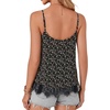 image:imageLYANER Womens Sexy Beach Cami Shirts Spaghetti Strap V Neck Sleeveless Flowy Cute Lace Trim TopsWhite Floral