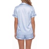 image:imageLYANER Womens Silky Satin Pajamas Set Short Sleeve Button Down Shirt With Shorts Pjs Set SleepwearBaby Blue