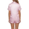 image:imageLYANER Womens Silky Satin Pajamas Set Short Sleeve Button Down Shirt With Shorts Pjs Set SleepwearBaby Pink