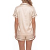 image:imageLYANER Womens Silky Satin Pajamas Set Short Sleeve Button Down Shirt With Shorts Pjs Set SleepwearChampagne