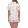 image:imageLYANER Womens Silky Satin Pajamas Set Short Sleeve Button Down Shirt With Shorts Pjs Set SleepwearFloral Stripes