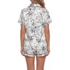 image:imageLYANER Womens Silky Satin Pajamas Set Short Sleeve Button Down Shirt With Shorts Pjs Set SleepwearFloral White