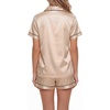 image:imageLYANER Womens Silky Satin Pajamas Set Short Sleeve Button Down Shirt With Shorts Pjs Set SleepwearKhaki