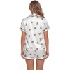 image:imageLYANER Womens Silky Satin Pajamas Set Short Sleeve Button Down Shirt With Shorts Pjs Set SleepwearKhaki Bear