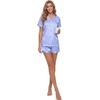 image:imageLYANER Womens Silky Satin Pajamas Set Short Sleeve Button Down Shirt With Shorts Pjs Set SleepwearLilac