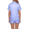 image:imageLYANER Womens Silky Satin Pajamas Set Short Sleeve Button Down Shirt With Shorts Pjs Set SleepwearLilac