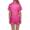 image:imageLYANER Womens Silky Satin Pajamas Set Short Sleeve Button Down Shirt With Shorts Pjs Set SleepwearRose