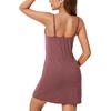 image:imageLYANER Womens Spaghetti Strap V Neck Slip Dress A Line Backless Mini Nightgown Cami DressesDark Red