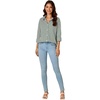 image:imageLYANER Womens Striped Button Down Shirts Long Sleeve Button Up Collared Office Work Blouses TopsDark Green
