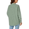 image:imageLYANER Womens Striped Button Down Shirts Long Sleeve Button Up Collared Office Work Blouses TopsDark Green