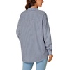 image:imageLYANER Womens Striped Button Down Shirts Long Sleeve Button Up Collared Office Work Blouses TopsNavy Blue