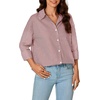 image:imageLYANER Womens Striped Button Down Shirts Long Sleeve Button Up Collared Office Work Blouses TopsRed