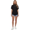 image:imageLYANER Womens Summer High Mock Neck Batwing Short Sleeve Shirt Top Asymmetric Hem Casual BlouseBlack