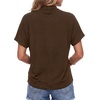 image:imageLYANER Womens Summer High Mock Neck Batwing Short Sleeve Shirt Top Asymmetric Hem Casual BlouseDark Brown