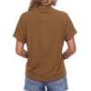 image:imageLYANER Womens Summer High Mock Neck Batwing Short Sleeve Shirt Top Asymmetric Hem Casual BlouseDark Khaki