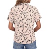 image:imageLYANER Womens Summer High Mock Neck Batwing Short Sleeve Shirt Top Asymmetric Hem Casual BlouseFloral Khaki
