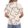 image:imageLYANER Womens Summer High Mock Neck Batwing Short Sleeve Shirt Top Asymmetric Hem Casual BlouseGeometric Khaki