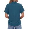 image:imageLYANER Womens Summer High Mock Neck Batwing Short Sleeve Shirt Top Asymmetric Hem Casual BlouseLake Blue