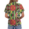 image:imageLYANER Womens Summer High Mock Neck Batwing Short Sleeve Shirt Top Asymmetric Hem Casual BlouseMulticolored