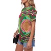 image:imageLYANER Womens Summer High Mock Neck Batwing Short Sleeve Shirt Top Asymmetric Hem Casual BlouseMulticolored