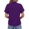 image:imageLYANER Womens Summer High Mock Neck Batwing Short Sleeve Shirt Top Asymmetric Hem Casual BlousePurple