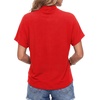 image:imageLYANER Womens Summer High Mock Neck Batwing Short Sleeve Shirt Top Asymmetric Hem Casual BlouseRed