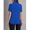 image:imageLYANER Womens Summer High Mock Neck Batwing Short Sleeve Shirt Top Asymmetric Hem Casual BlouseRoyal Blue