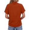 image:imageLYANER Womens Summer High Mock Neck Batwing Short Sleeve Shirt Top Asymmetric Hem Casual BlouseRust Red