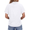 image:imageLYANER Womens Summer High Mock Neck Batwing Short Sleeve Shirt Top Asymmetric Hem Casual BlouseWhite