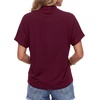 image:imageLYANER Womens Summer High Mock Neck Batwing Short Sleeve Shirt Top Asymmetric Hem Casual BlouseWine Red