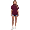 image:imageLYANER Womens Summer High Mock Neck Batwing Short Sleeve Shirt Top Asymmetric Hem Casual BlouseWine Red