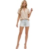 image:imageLYANER Womens Swiss Dot Button Up V Neck Short Sleeve Dressy Casual Blouse TopsBeige