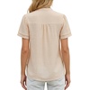 image:imageLYANER Womens Swiss Dot Button Up V Neck Short Sleeve Dressy Casual Blouse TopsBeige