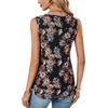image:imageLYANER Womens Tank Tops Mesh Flora Printed V Neck Sleeveless Summer Shirts Loose Casual Tops BlousesFlora Black