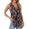 image:imageLYANER Womens Tank Tops Mesh Flora Printed V Neck Sleeveless Summer Shirts Loose Casual Tops BlousesFlora Black