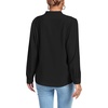 image:imageLYANER Womens V Neck Shirred Long Sleeve Office Elegant Tunic Blouse TopBlack