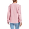 image:imageLYANER Womens V Neck Shirred Long Sleeve Office Elegant Tunic Blouse TopLight Pink