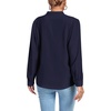 image:imageLYANER Womens V Neck Shirred Long Sleeve Office Elegant Tunic Blouse TopNavy Blue