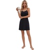 image:imageLYANER Womens V Neck Spaghetti Strap Mini Cami Dress Sleeveless Sexy Summer Beach SundressBlack