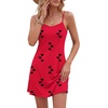 image:imageLYANER Womens V Neck Spaghetti Strap Mini Cami Dress Sleeveless Sexy Summer Beach SundressHeart Red