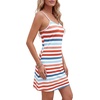 image:imageLYANER Womens V Neck Spaghetti Strap Mini Cami Dress Sleeveless Sexy Summer Beach SundressMulticolored Stripes