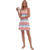 image:imageLYANER Womens V Neck Spaghetti Strap Mini Cami Dress Sleeveless Sexy Summer Beach SundressMulticolored Stripes