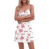 image:imageLYANER Womens V Neck Spaghetti Strap Mini Cami Dress Sleeveless Sexy Summer Beach SundressPink Bow