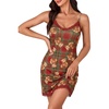 image:imageLYANER Womens Nightgown Sexy Lace Sleepwear V Neck Full Slip Chemise Lingerie Night Gowns Babydoll SleepshirtBear Print Red